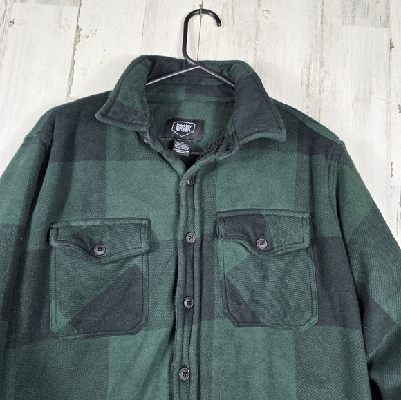 Berkley Jensen Men's green and black plaid sherpa button jacket size XL - Picture 2 of 11